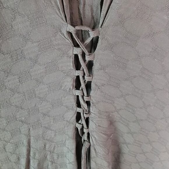 Savage X Fenty Woven Voile Sleep Long Robe Black Monogram Jacquard xs/s - Picture 6 of 8